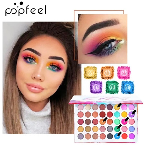 Popfeel EYES Eyeshadow Palette 40 Vibrant Color Sealed In Plastic New In Box NIB - Picture 7 of 16